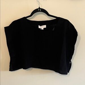 Mable Black Crop Boxy Tee - Minimal Crew